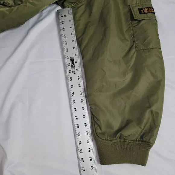 VTG Ralph Lauren Polo Jeans Co. Military Surplus Olive Bomber Jacket Size XXL - Picture 10 of 11